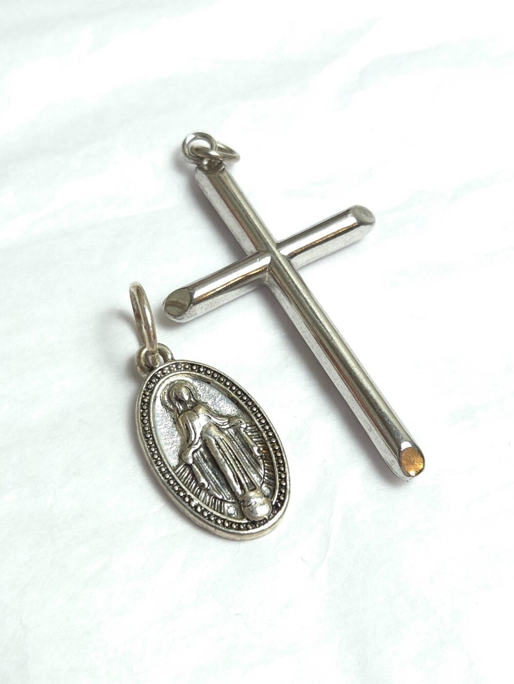 Vintage Sterling Silver Cross Pendant Marked Ster PPC Silver Relgious Pendant